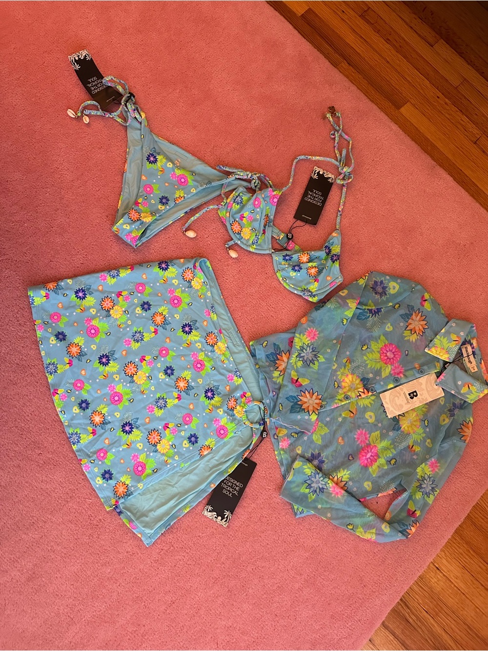 Blackbough Blue daiquiri bikini and cover up bundle